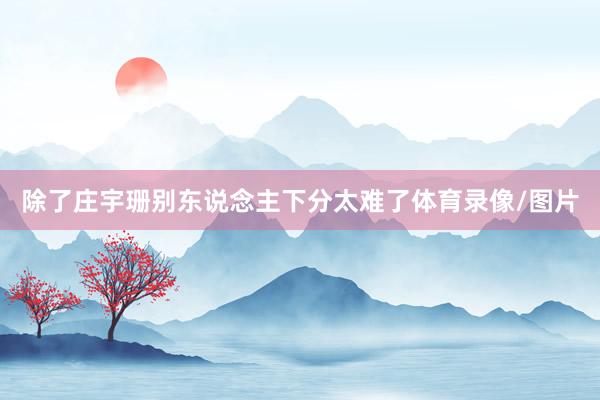 除了庄宇珊别东说念主下分太难了体育录像/图片